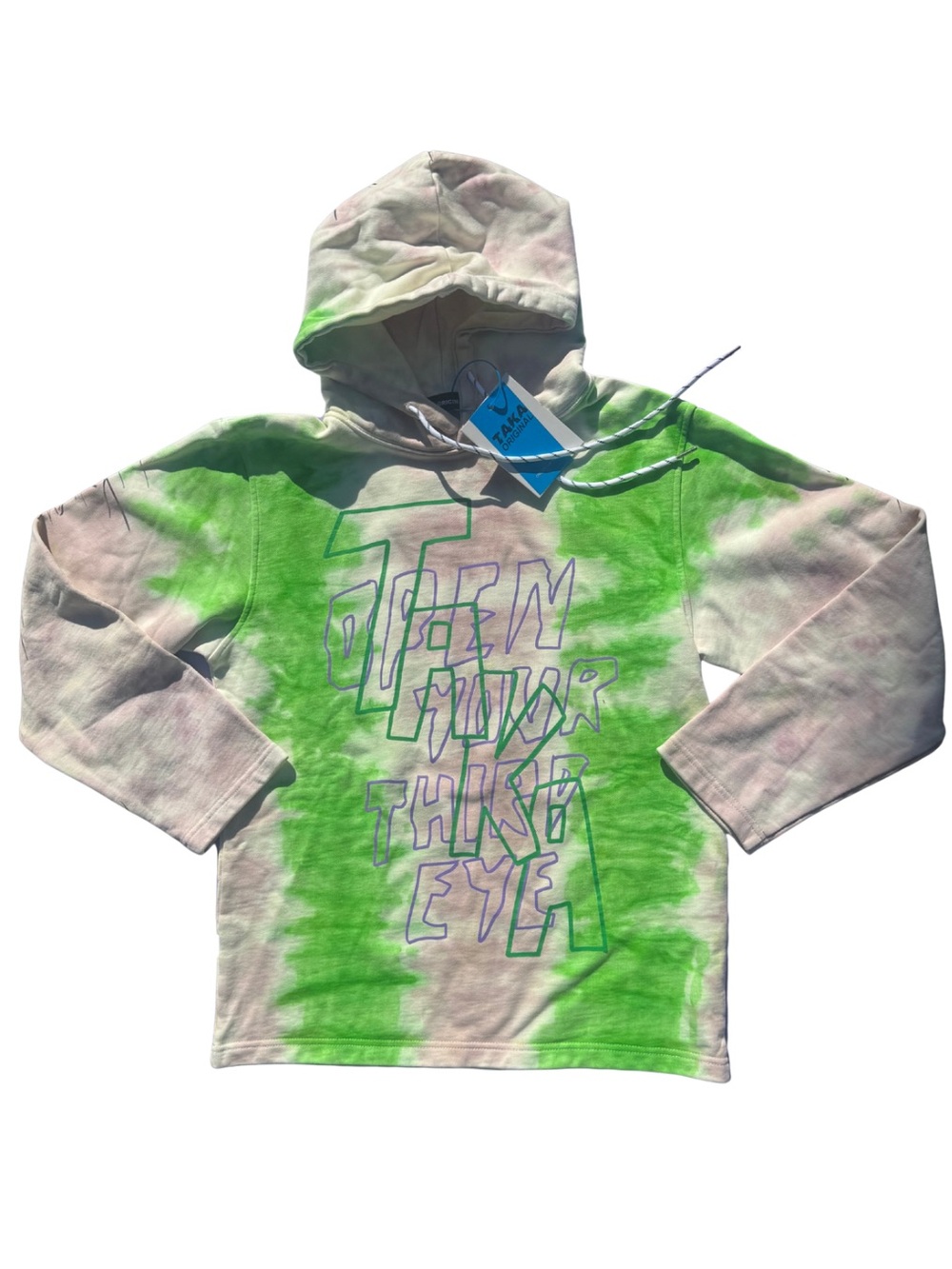 Taka Green & Pink Tie-Dye Hoodie